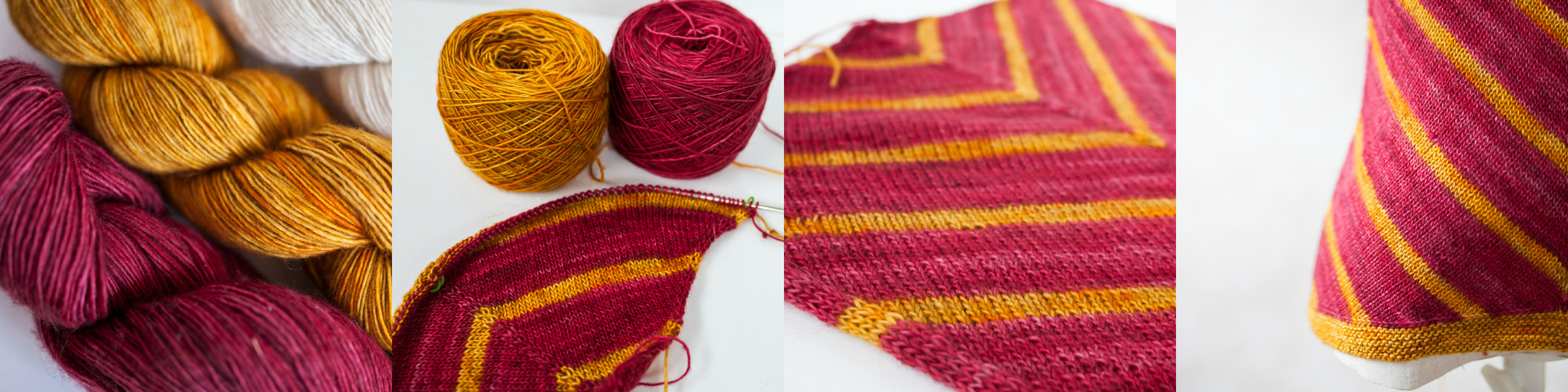 Yarn: Madelinetosh tosh Merino Light: Heartbeat and Dandelion