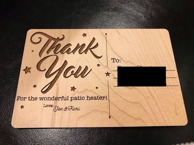 Laser Engraved Wood Postcard