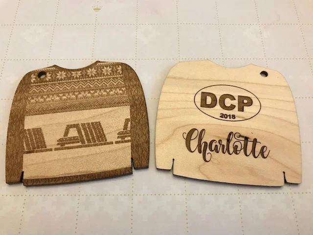 Laser Engraved Wood Ornament