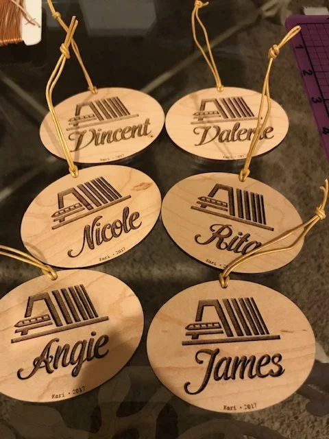 Laser Engraved Wood Ornaments