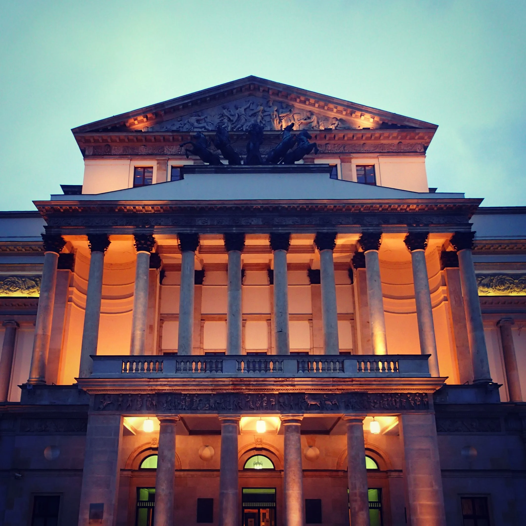 Teatr Wielki—Opera Narodowa (Grand Theater-National Opera) Built in 1825, it too was razed during WWII and rebuilt. We were lucky enough to get a peek inside as well.