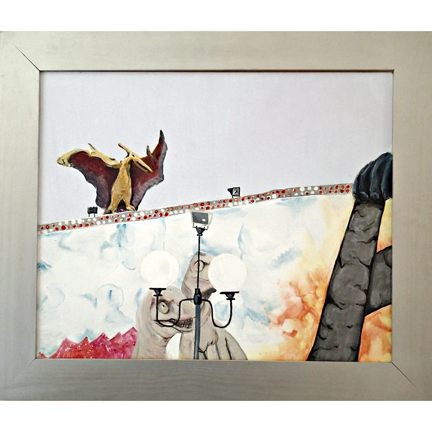 On the museum's top floor, an art exhibit by locals was showcased. Yes, that is a pterodactyl walking across a wall while a t-rex or two look on behind a street lamp.