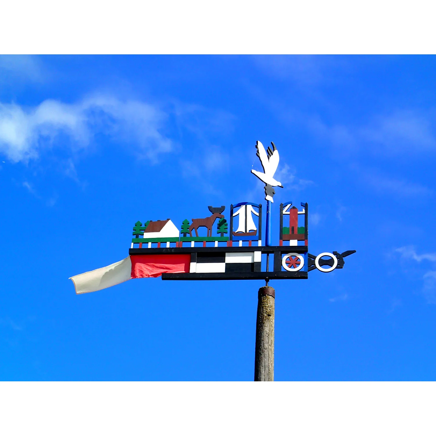 Colorful, hand carved weather vanes decorate the charming fishing village of Nida. According to local lore, these were originally fixed to the mast of fishing boats as proud crowns primarily used to identify the vessel & appeal to the forces of water, wind & sky for protection—a unique phenomenon in the world of folk art. 