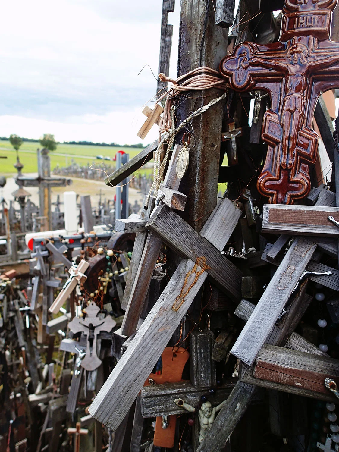 The sound of hundreds of thousands of crosses tinkling in the breeze is wonderfully eerie. 