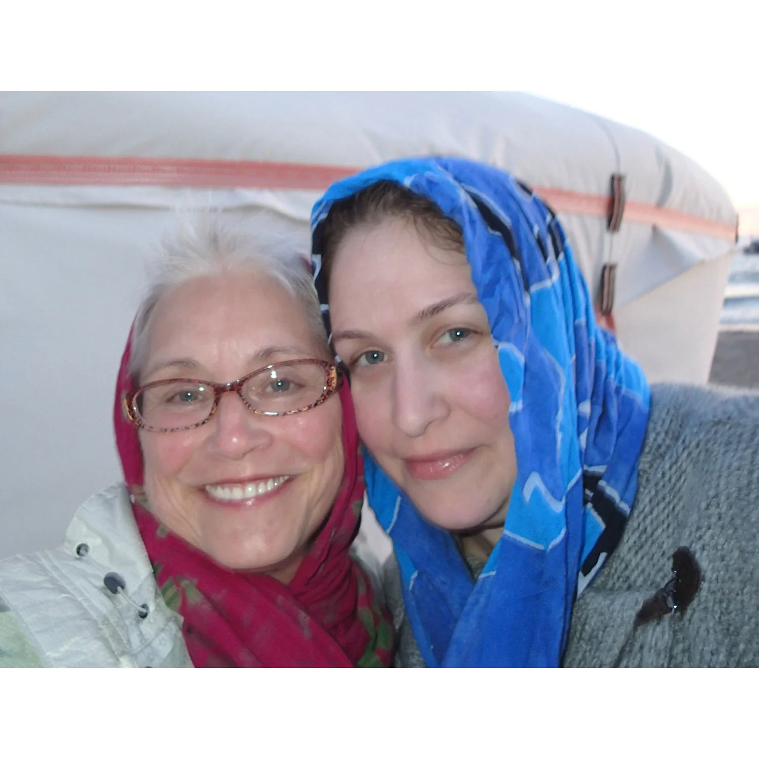 Post-steam & dip into the sea. Patty (left) & I feel refreshed.