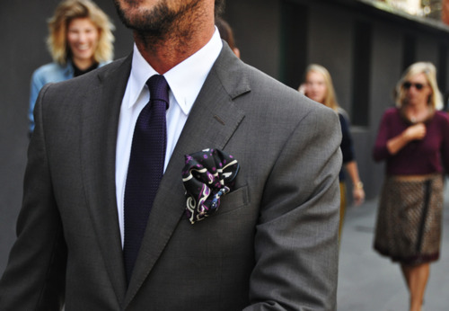 07 | this pocket square is oozing out and spilling over. however, i love the eggplant and dark gray color combo. 
