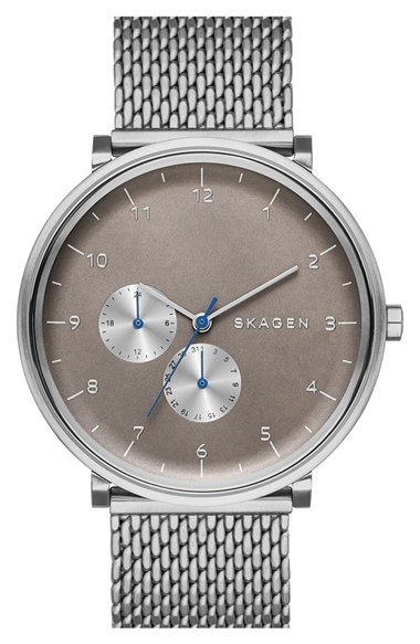 Skagen 'Hald' Multifunction Mesh Strap Watch, 40mm