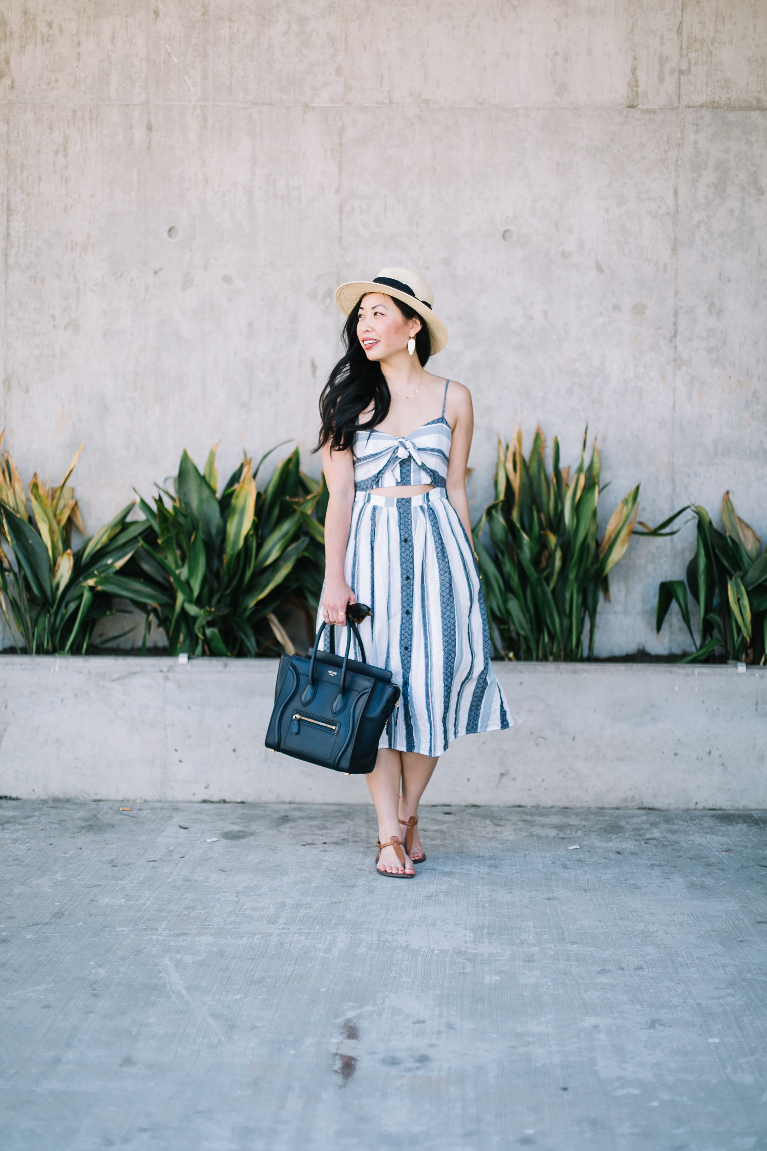 the striped cut out summer dress — janna doan