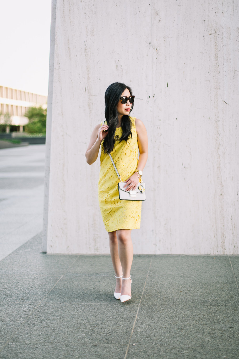 day to night in a lace shift dress — janna doan