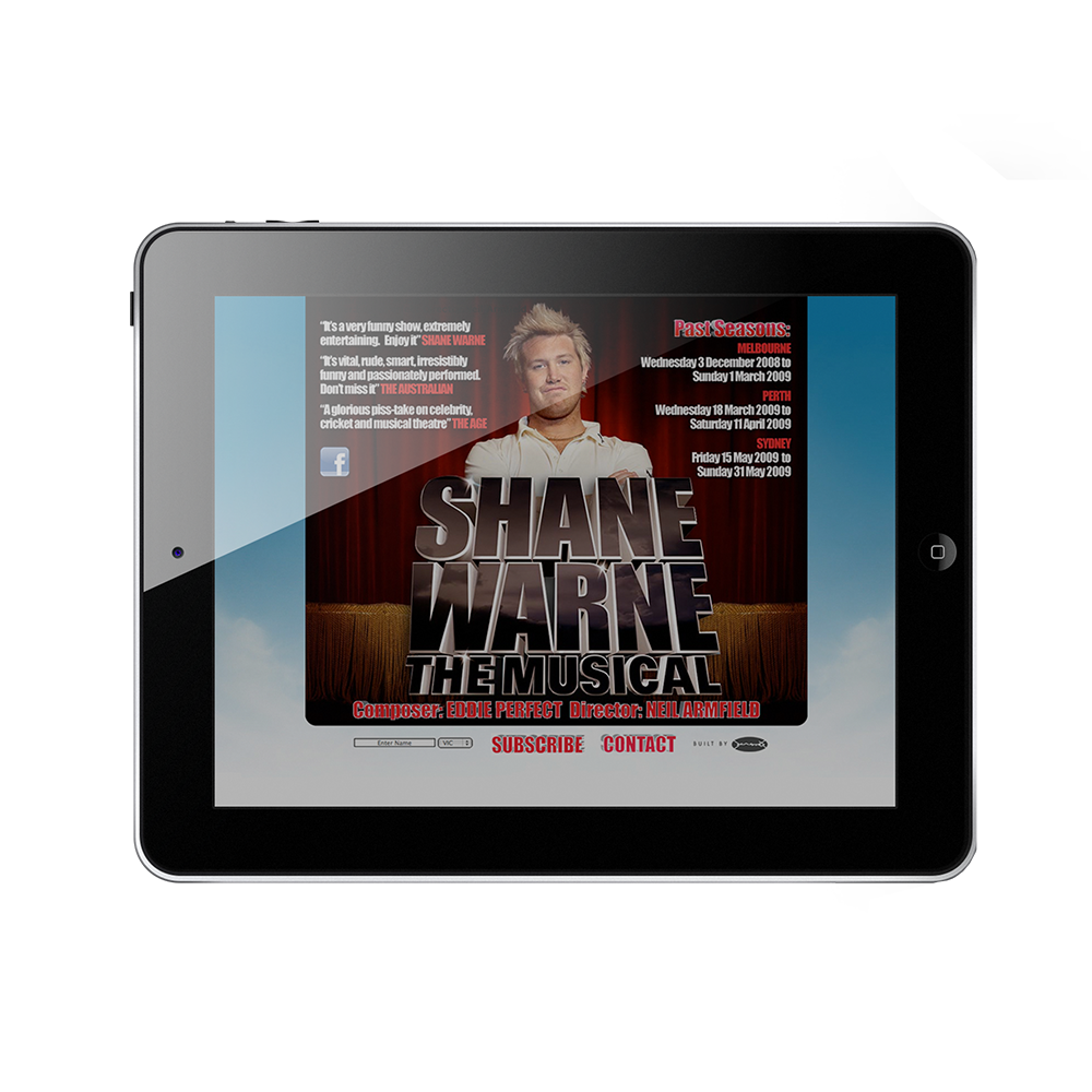 Shane Warne The Musical micro site