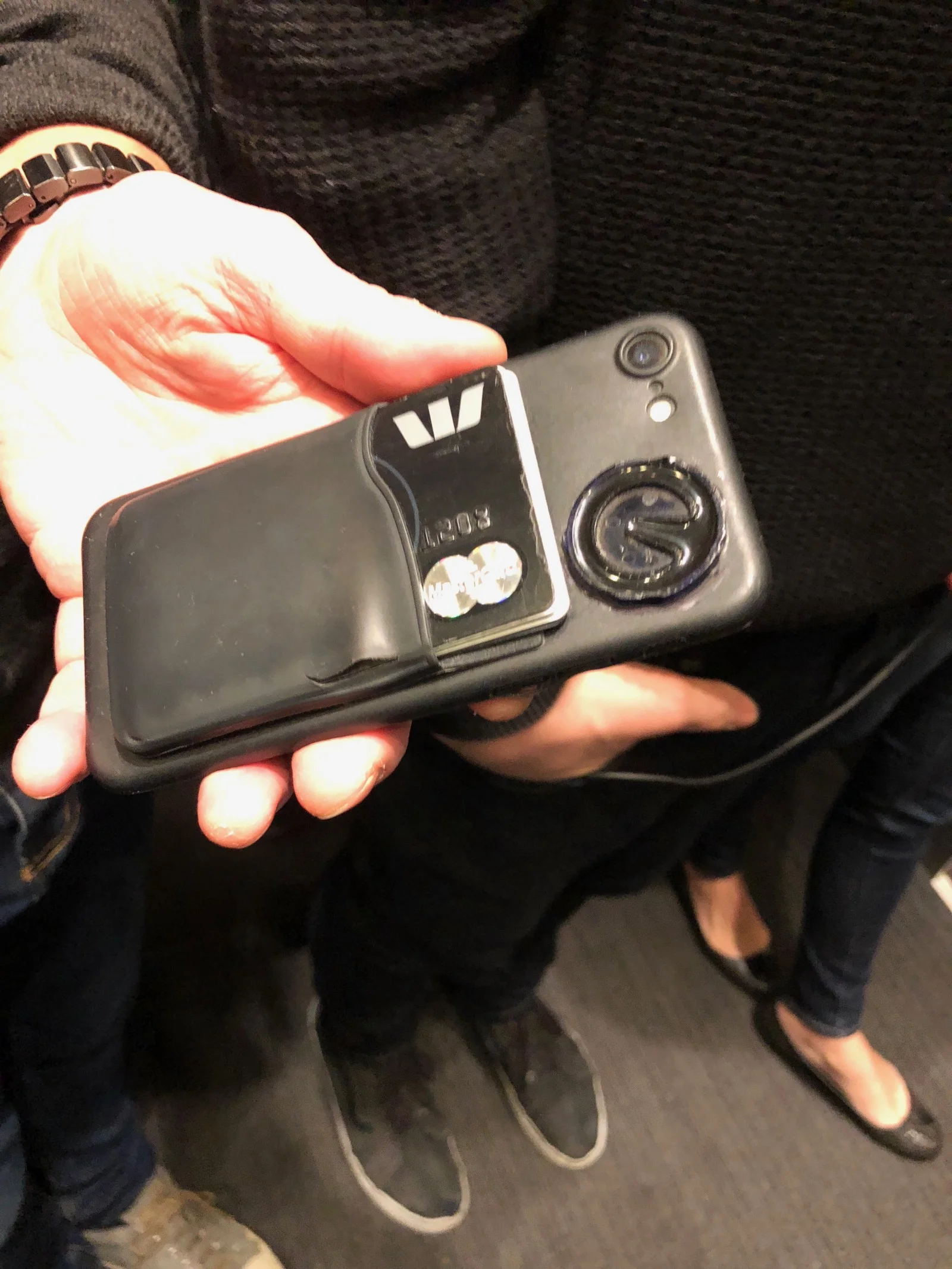 Hacked work pass glued to a Smartphone case