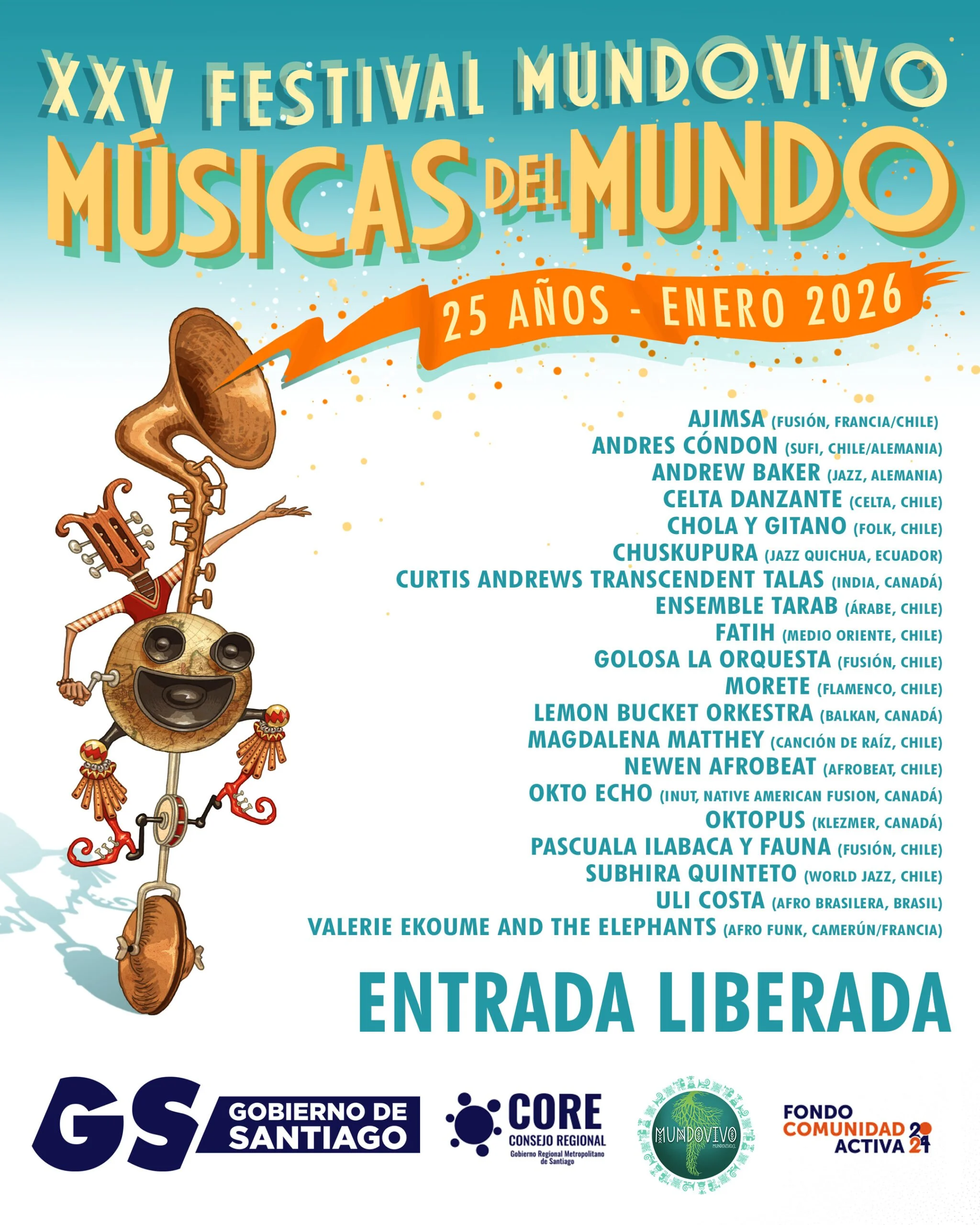 XXV Festival Musicas del Mundo - Mundovivo - SAN JOAQUÍN municipal theater, Santiago, Chile