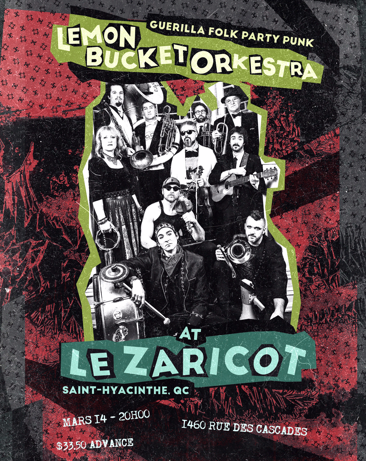 Le Zaricot presents Lemon Bucket Orkestra + BLAMM - St Hyacinthe, QC