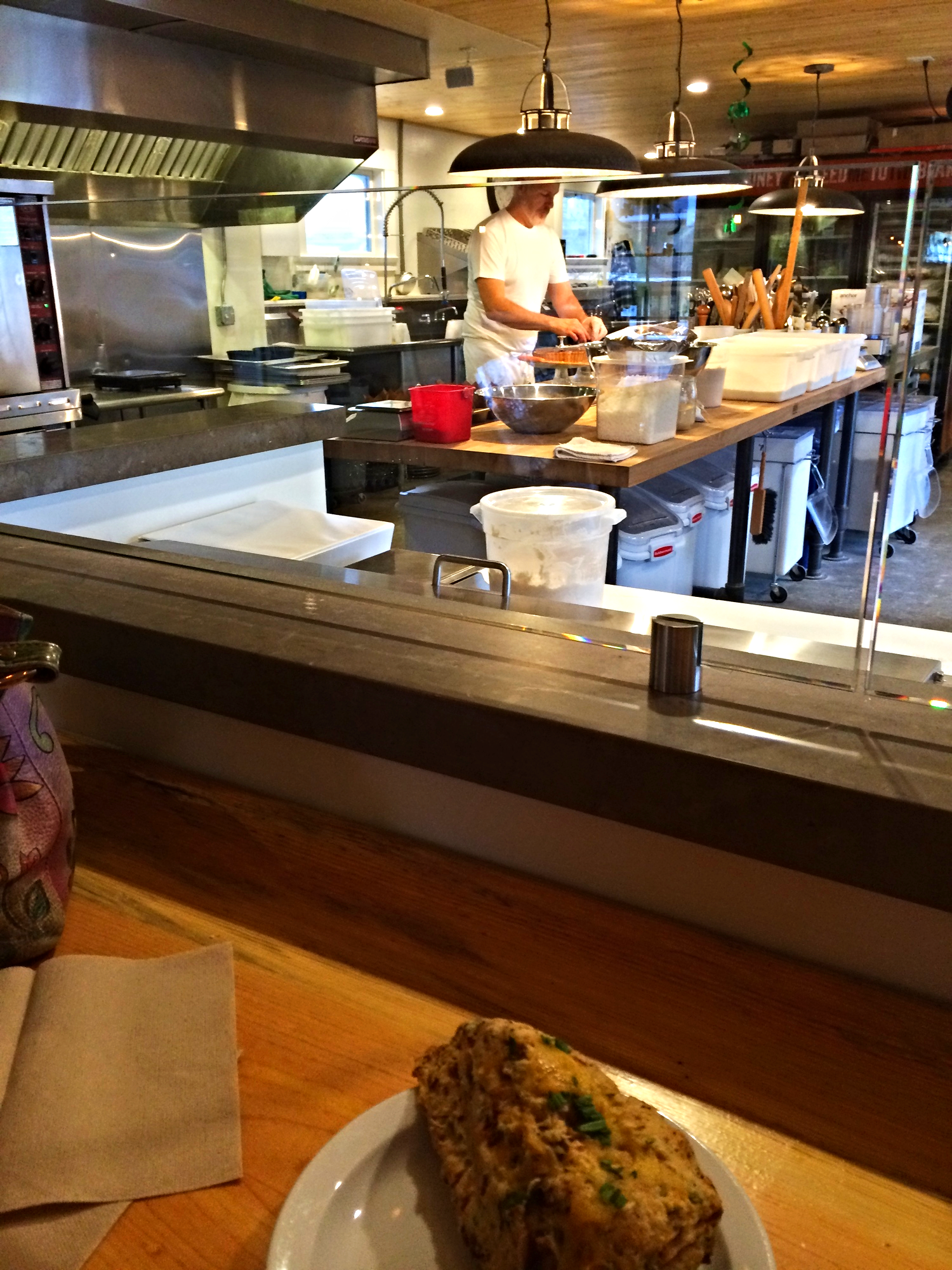 Savory Scone in the foreground, hard at work in the background