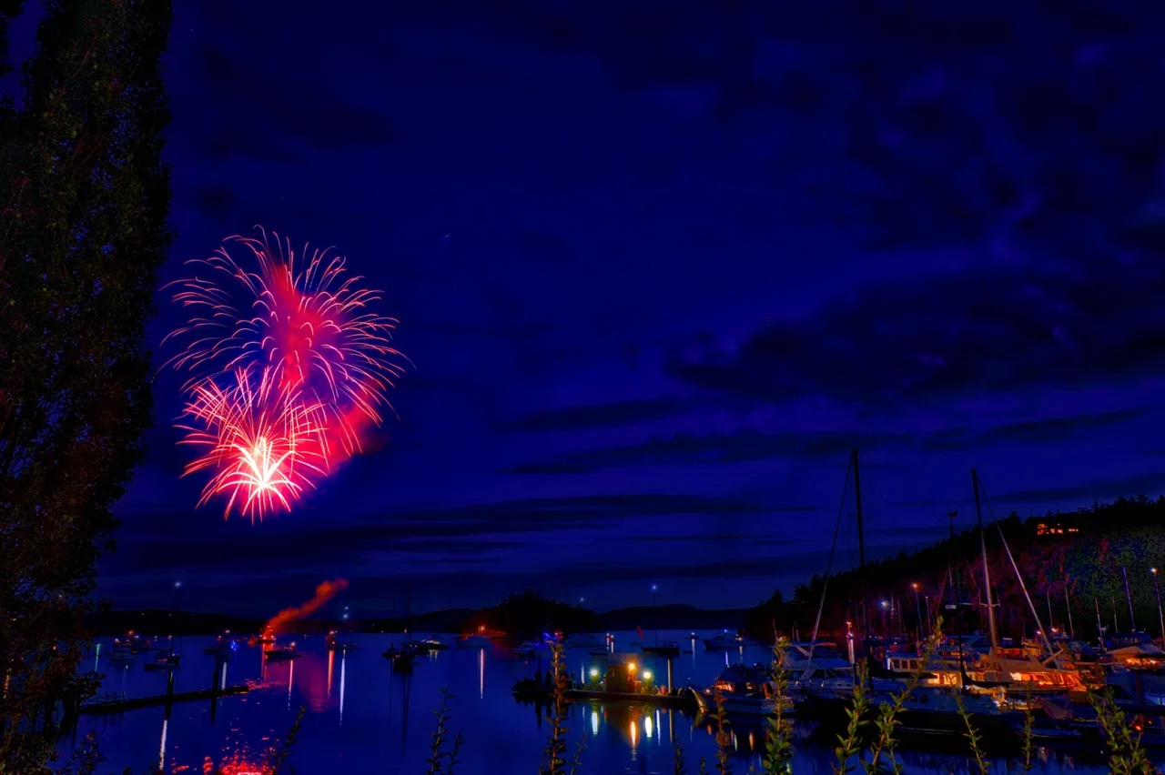 Deer Harbor, Orcas Island - Fireworks Display on July 3, 2016