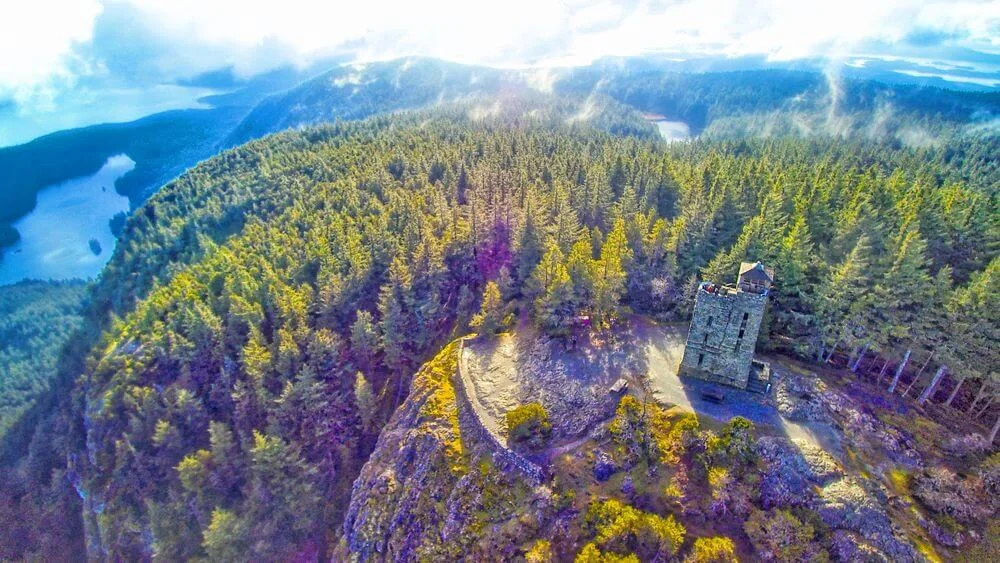 A view from Mt. Constitution and the observation tower.