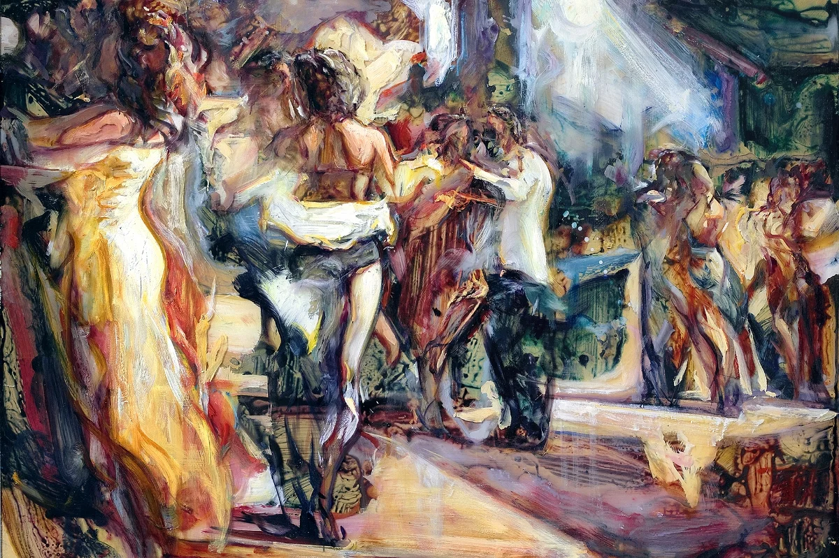 Dance of Life in Violet and Gold