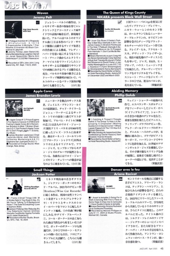 Takehiko Tokiwa's review of Nikara's sophomore record in Jazz Life