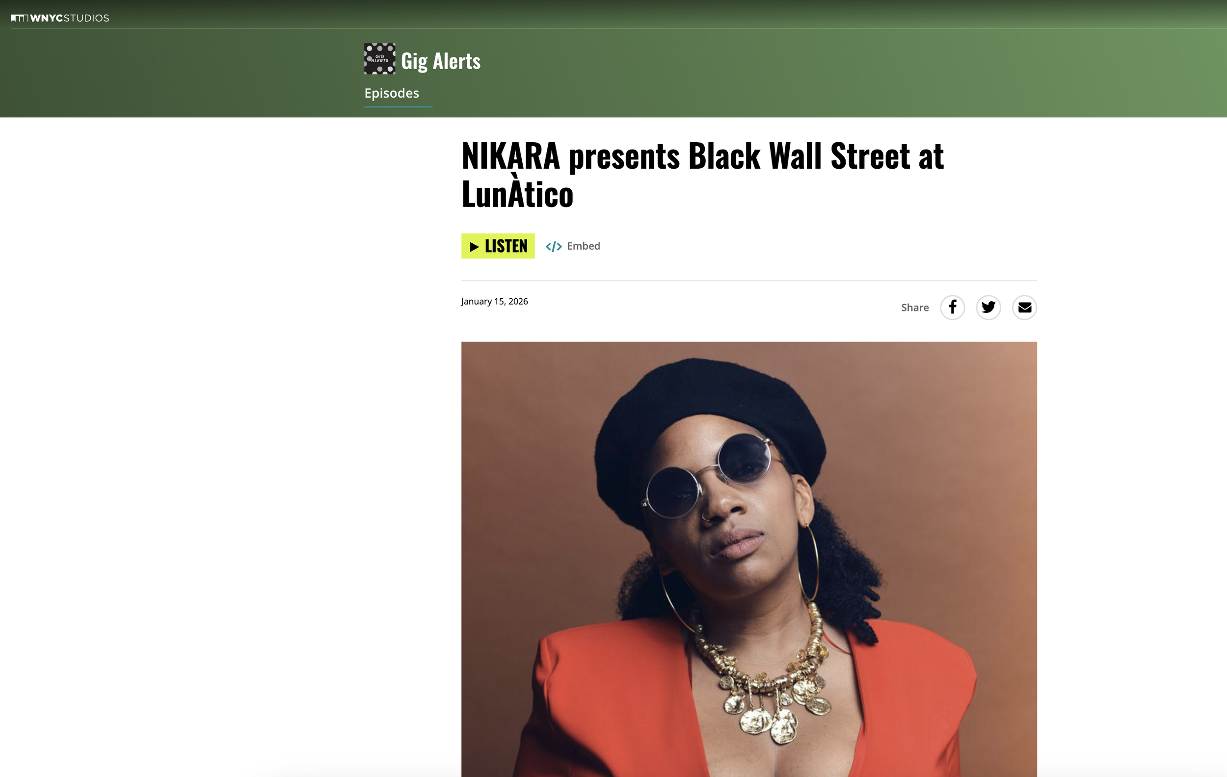 Live Show alert for Bar Lunatico gig w/ Black Wall Street in Brooklyn (Jan 2026)