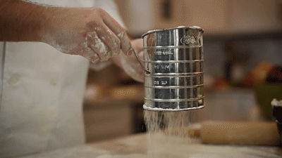 Sifting flour