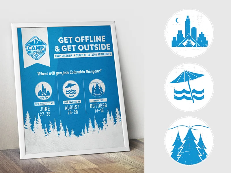 Event Brand Suport Brand design support for a special summer event series. Keeping true to the Columbia brand identity, I created the digital marketing materials for the end-to-end marketing even needs.
