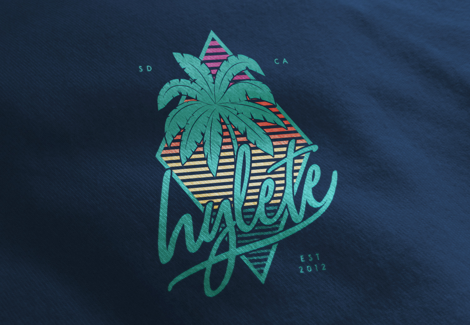 Custom palm illustration and hand drawn script