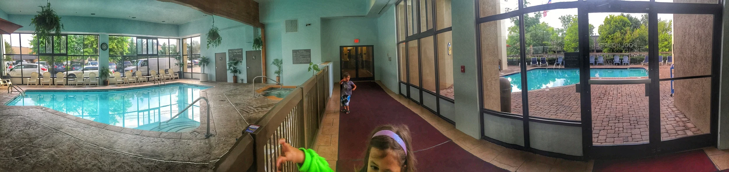 Indoor and outdoor pools right next to one another.