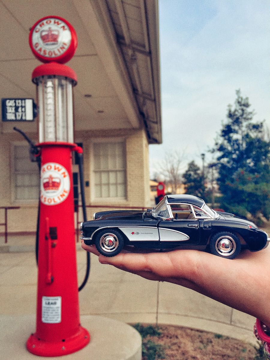 Visiting the historic neighborhood gas station