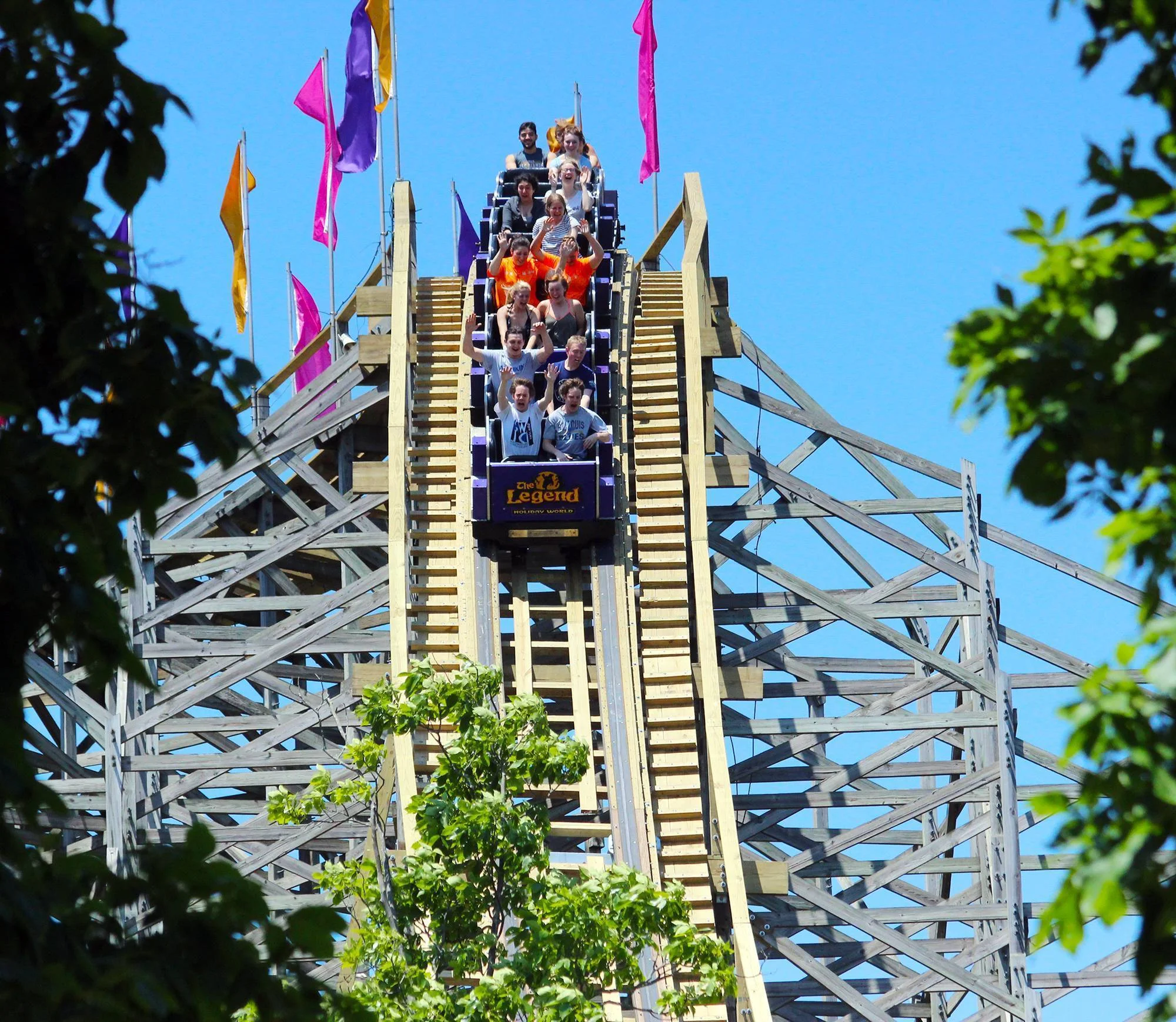 The Legend, wooden roller coaster at Holiday World
