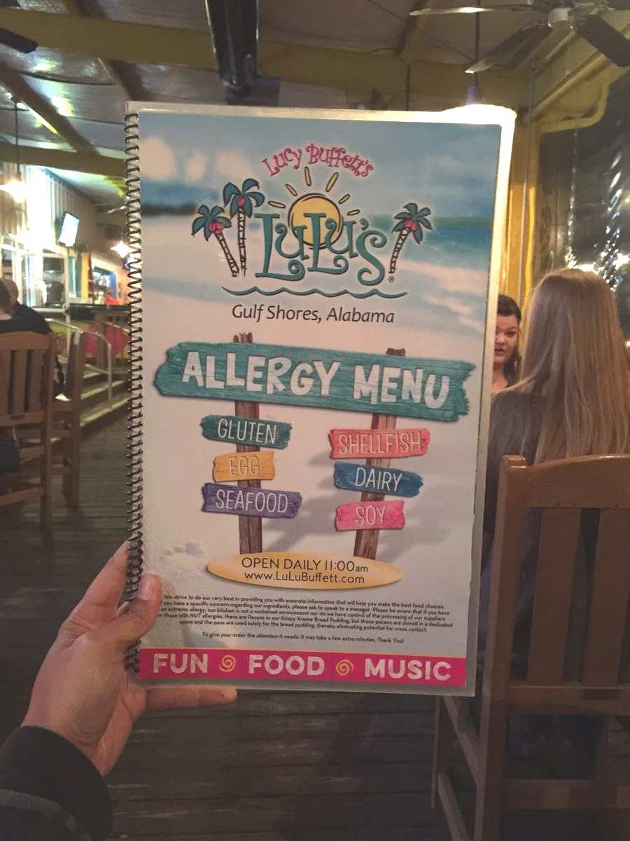 Lulu's Gulf Shores, Allergy menu brings such peace of mind to traveling families #thosecrazynelsons