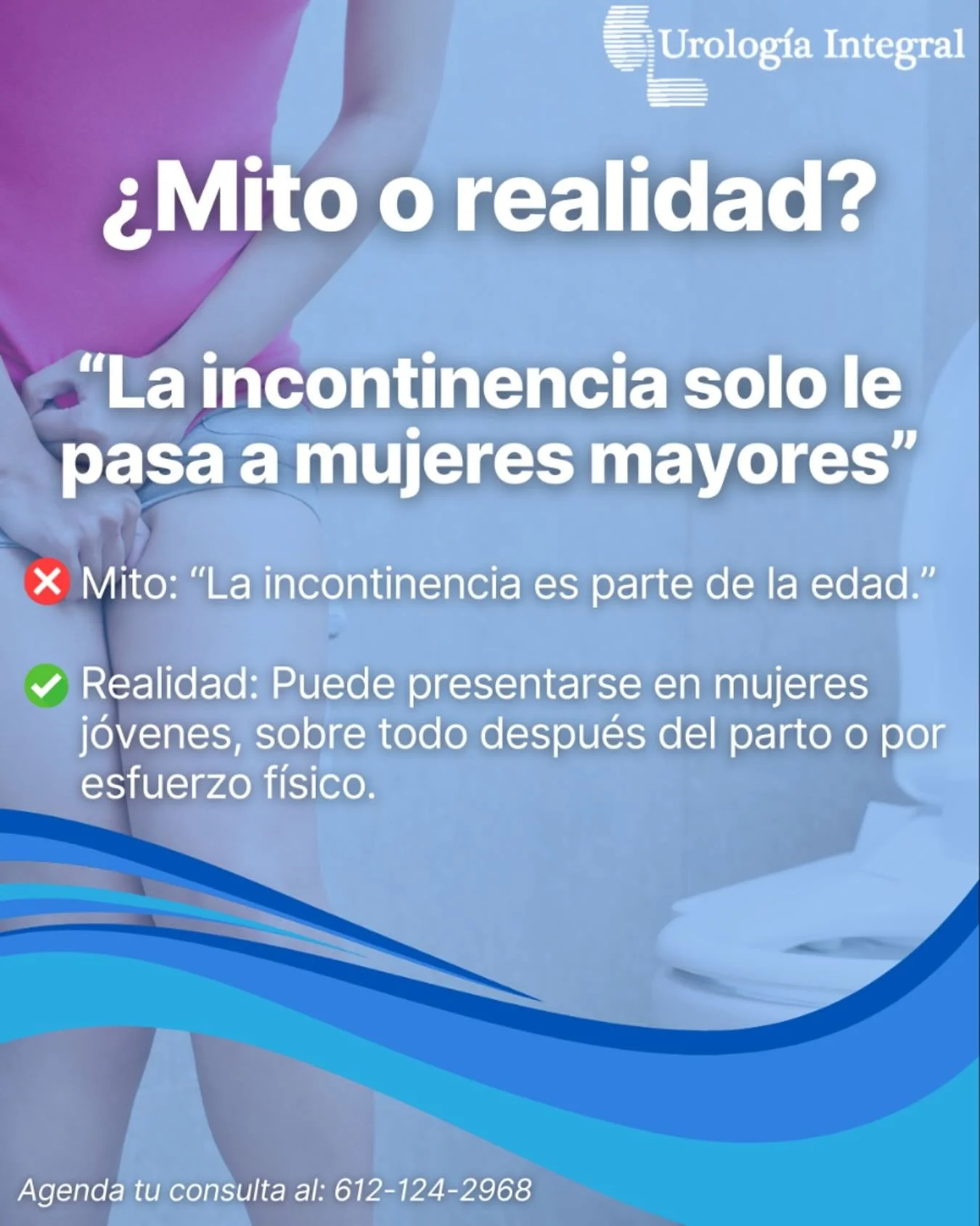 🚫 Mito: &ldquo;La incontinencia es parte de la edad.&rdquo;
✅ Realidad: Puede presentarse en mujeres j&oacute;venes, sobre todo despu&eacute;s del parto o por esfuerzo f&iacute;sico.

No es algo &ldquo;normal&rdquo; ni sin soluci&oacute;n. Hoy exist