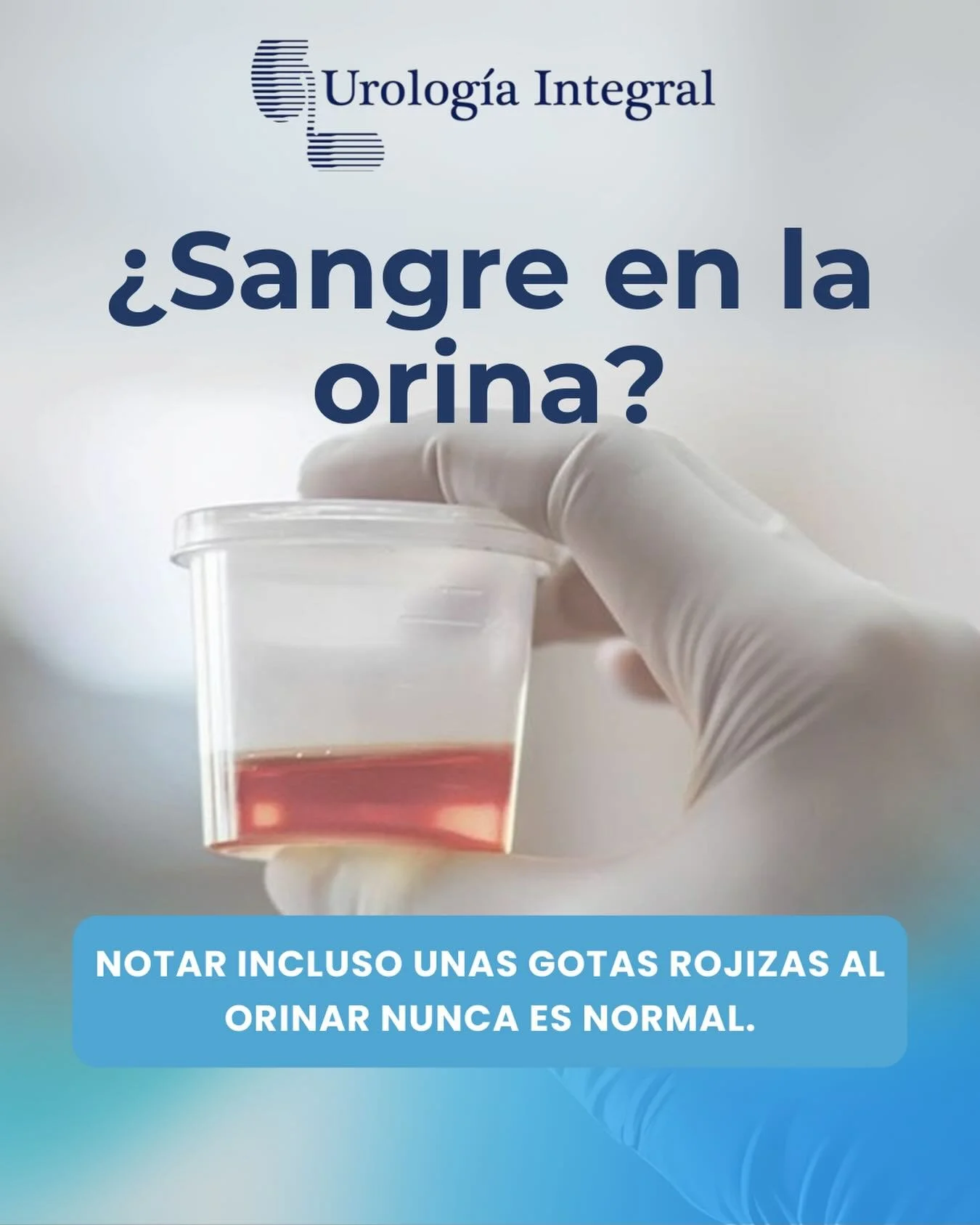 🩸La presencia de sangre en la orina, tambi&eacute;n llamada hematuria, nunca es normal, aunque no exista dolor.

Puede estar relacionada con:
🔹 Infecciones urinarias
🔹 C&aacute;lculos renales
🔹 Enfermedades de la vejiga o ri&ntilde;&oacute;n
🔹 A