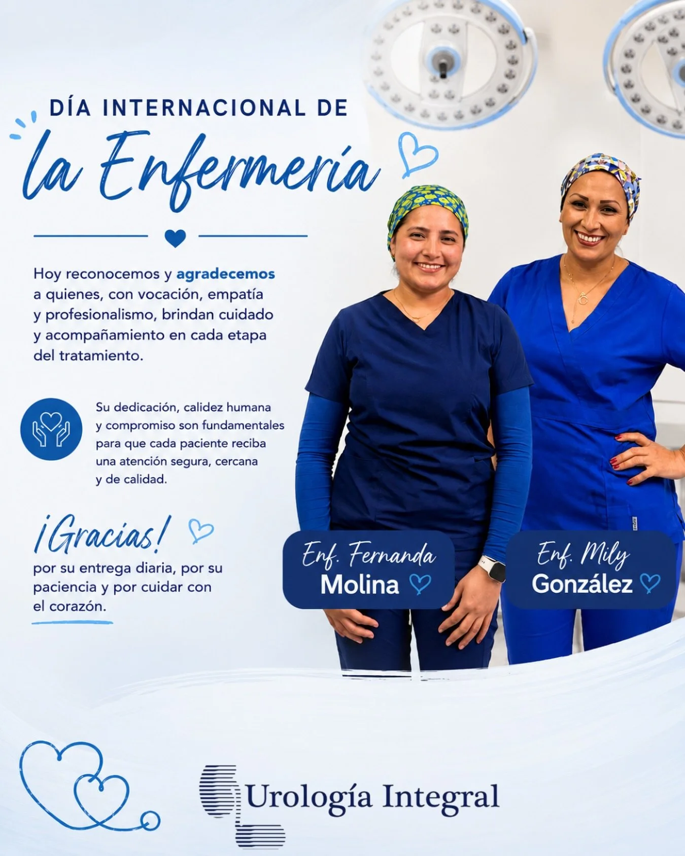 💙Hoy reconocemos y agradecemos a quienes, con vocaci&oacute;n, empat&iacute;a y profesionalismo, brindan cuidado y acompa&ntilde;amiento en cada etapa del tratamiento.
En Urolog&iacute;a Integral queremos expresar un reconocimiento muy especial a nu