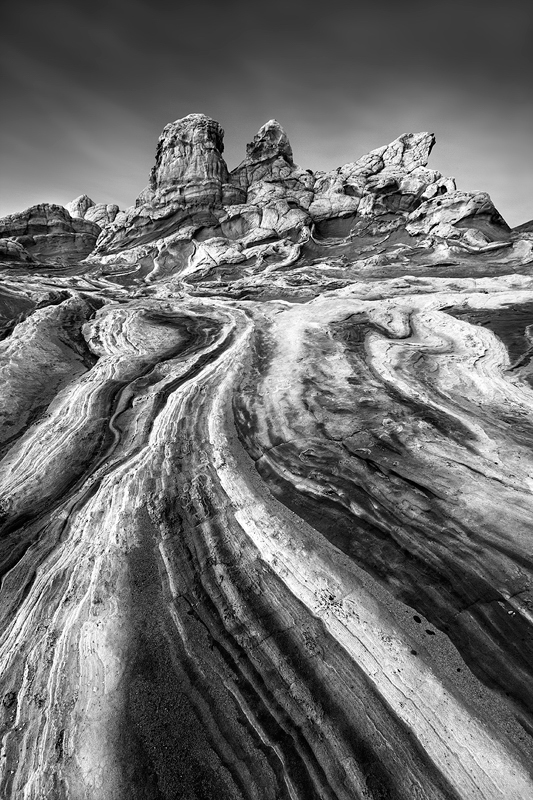 Surreal sandstone in the Vermillion Cliffs National Monument of Arizona. I processed the color version of this photo a long time ago but think I like it better in black and white (or at least do right now). 
