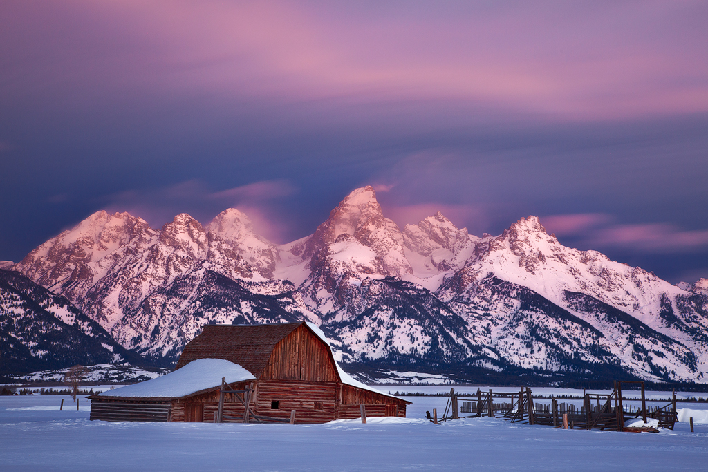 Winter in the Tetons again, this time at the famous Moulton Barn (Photo Copyright Ron Coscorrosa)