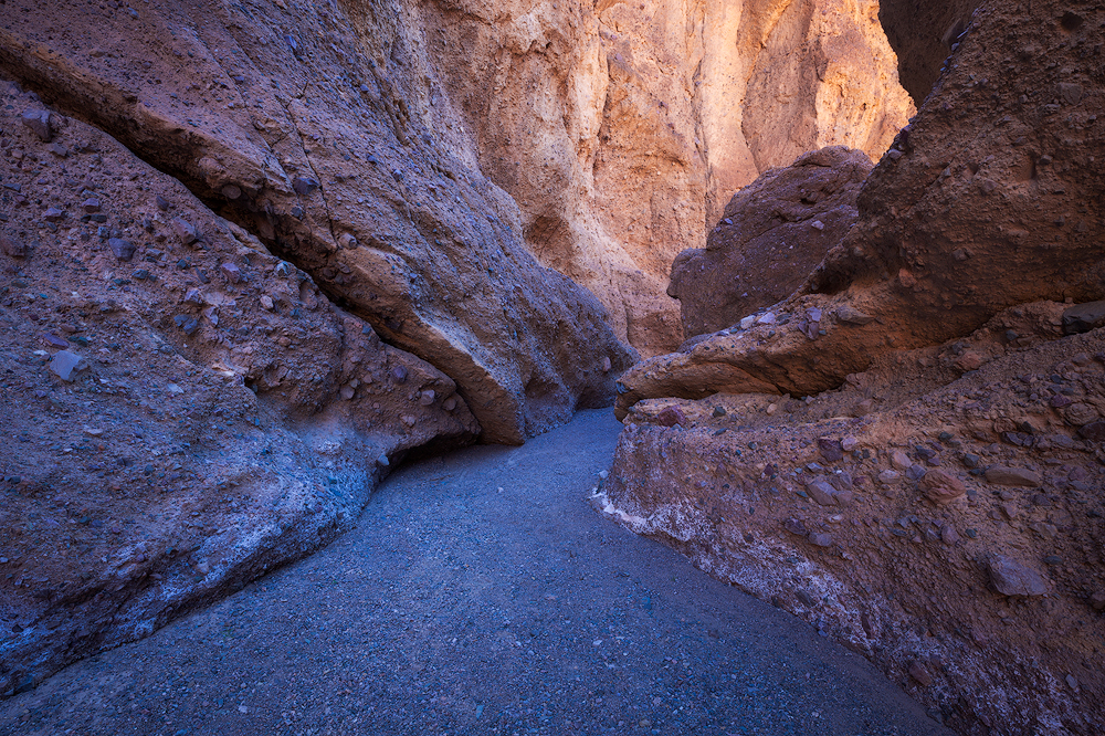 A remote slot canyon in Death Valley National Park. 