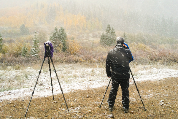 Photographing in the snow in Colorado. 