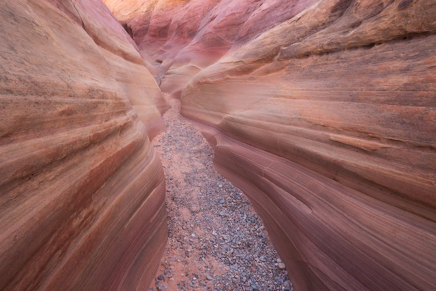 A small slot canyon in Valley of Fire State Park in Nevada