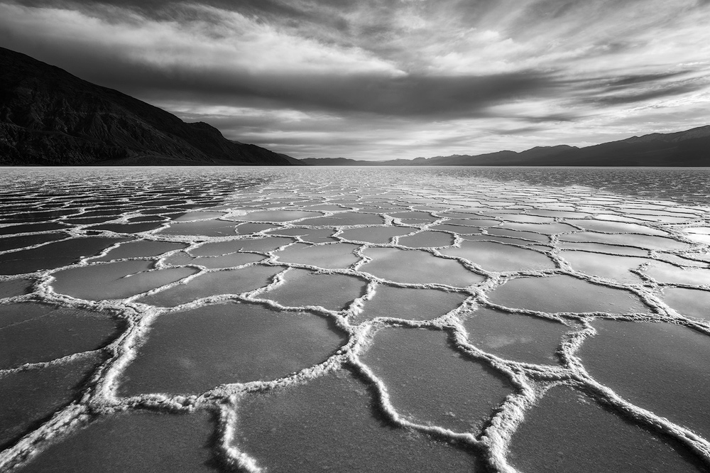 A flooded Badwater Basin in Death Valley National Park, California.