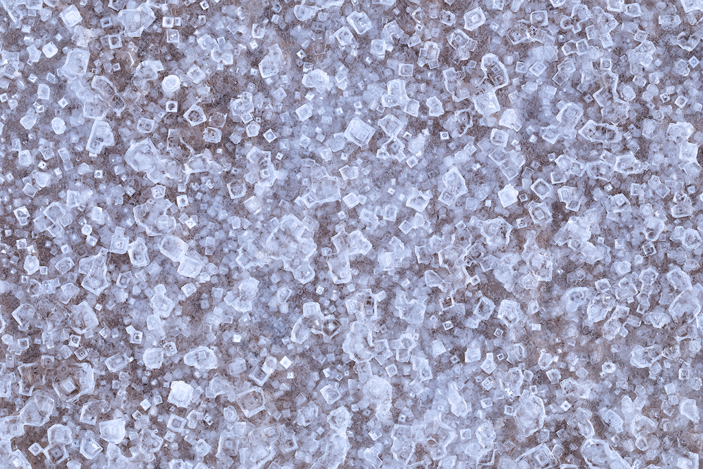 Salt Squares. Macro lenses can also magnify subject matter, such as with these salt crystals.