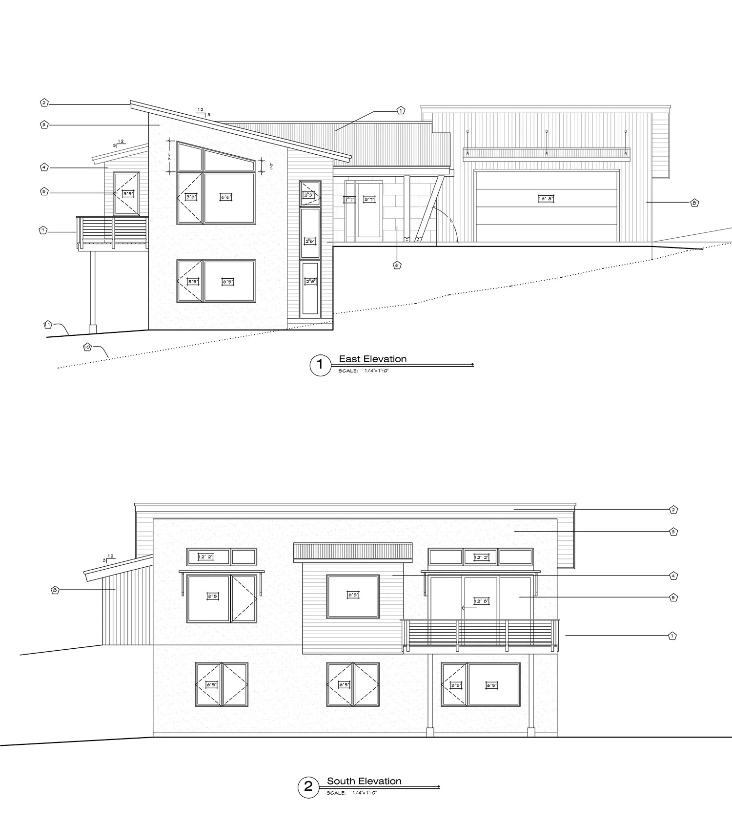 East and South Elevations