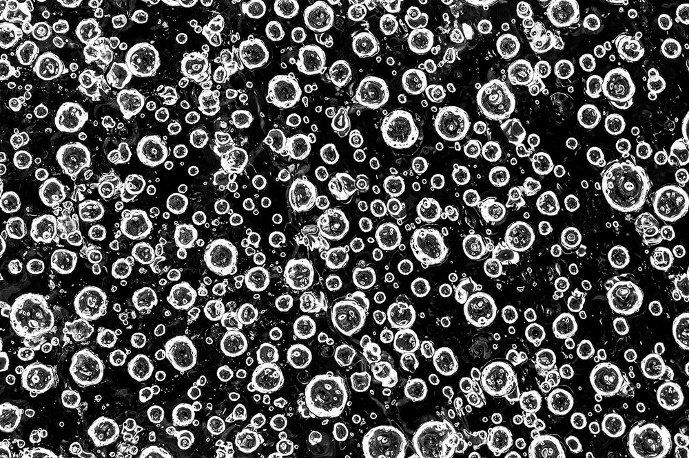 Ice bubbles in a tidal flat in Iceland. 