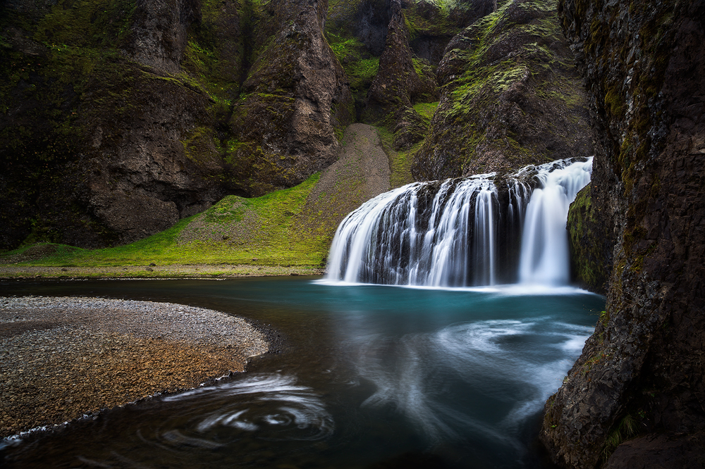 Most people photograph this waterfall from an entirely different angle. Wanting to get something a little different, I experimented with different compositional options to come away with something more unique to me.