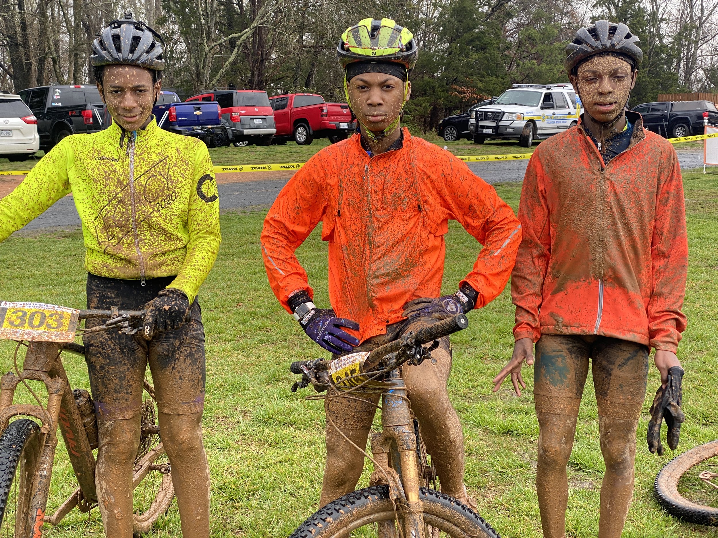 A muddy but cheery group