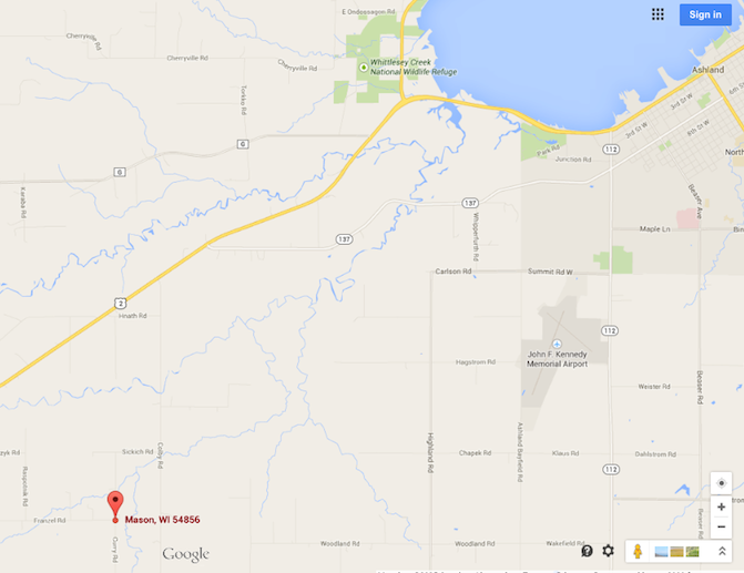 Red Flag marks the site of the proposed CAFO.