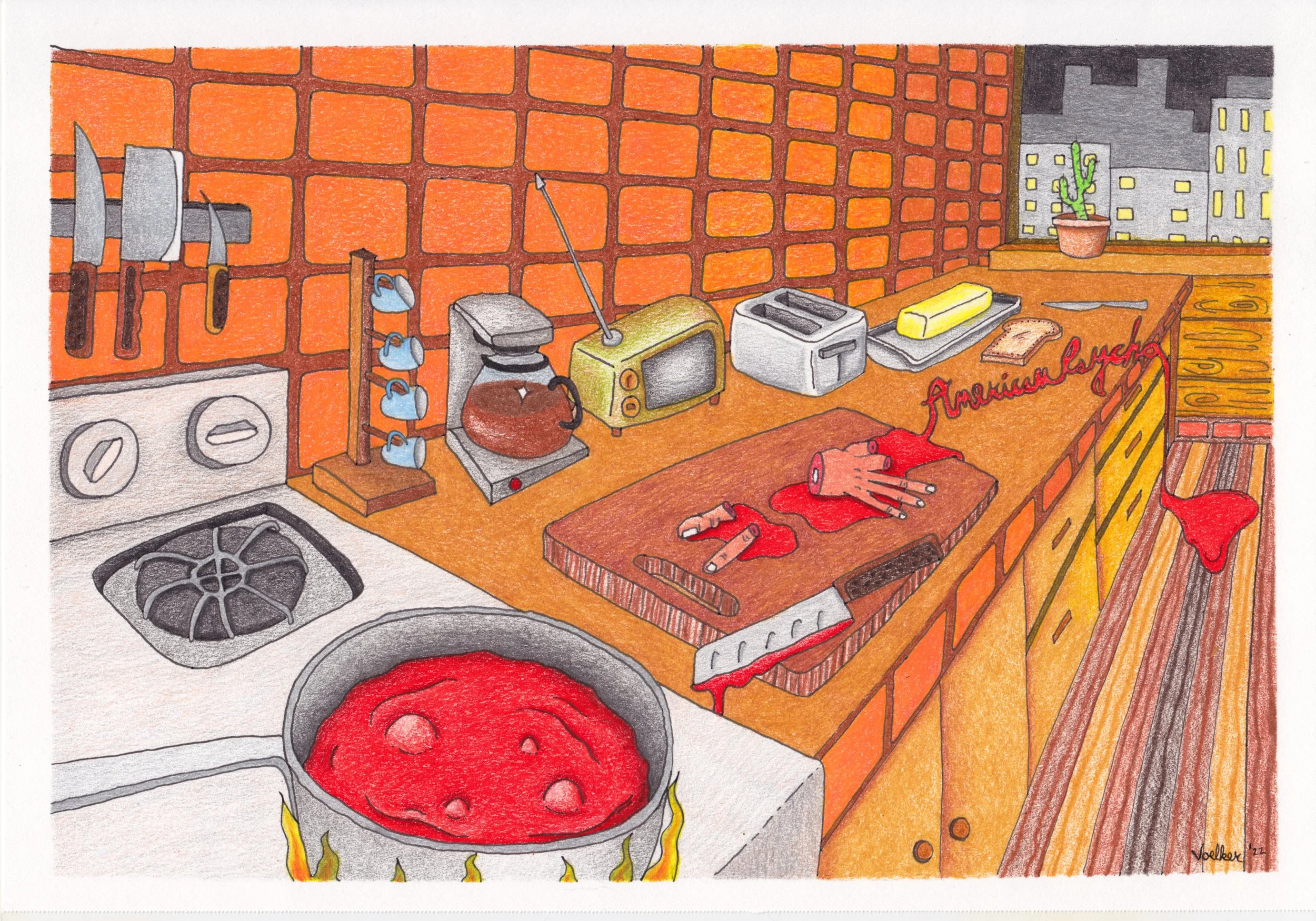 Kitchen_American Psycho_Colored Pencil.jpg