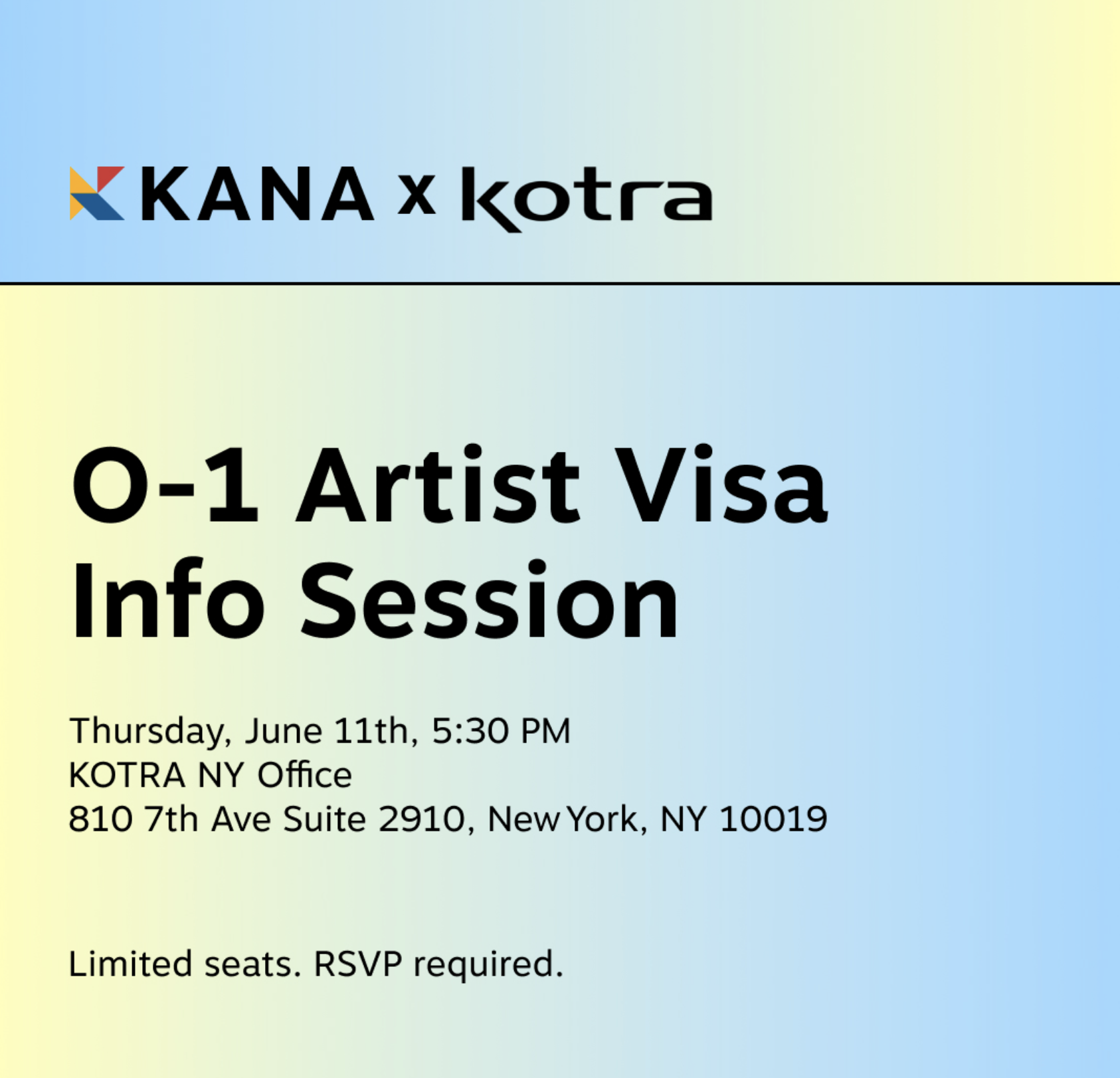 KANA x KOTRA O1 Visa Info Session