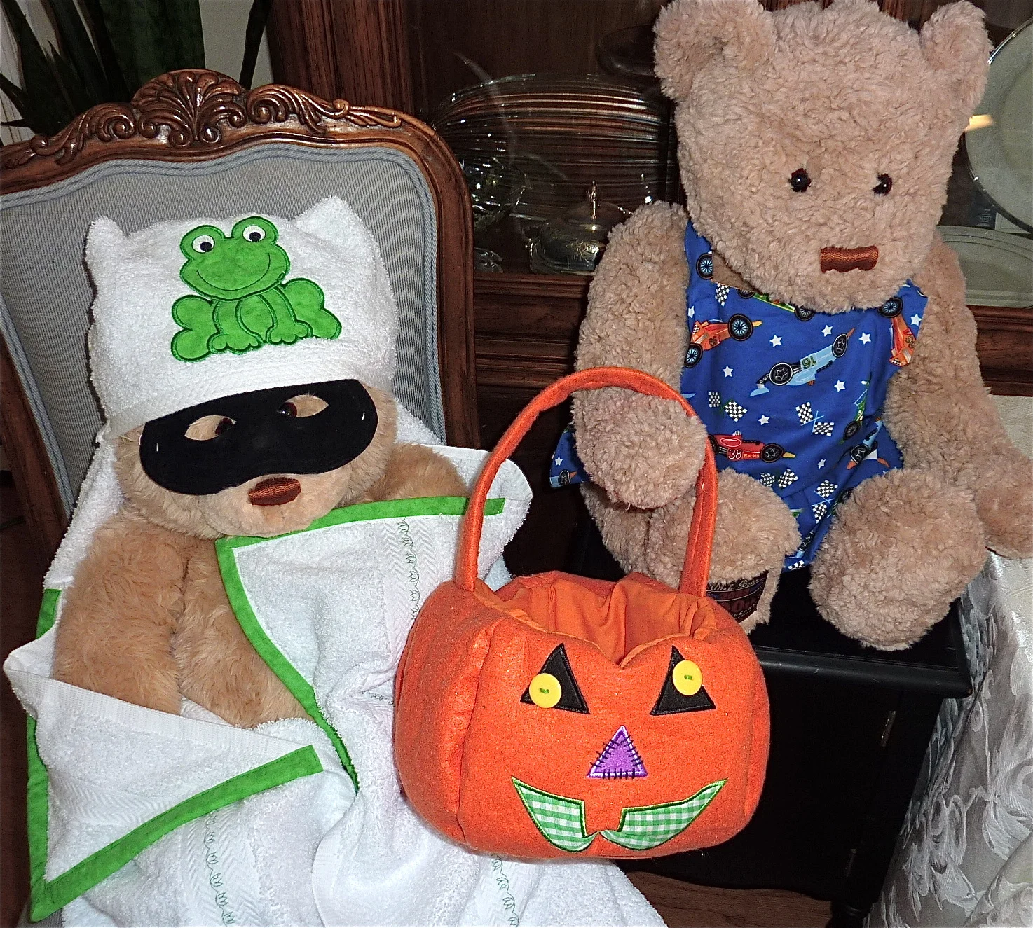 Dressing up can go beyond just Halloween costumes. Bring some magic to the everyday. Wear a hooded towel after a bath and be a frog. Or cook up some magic with an apron like this race car one.