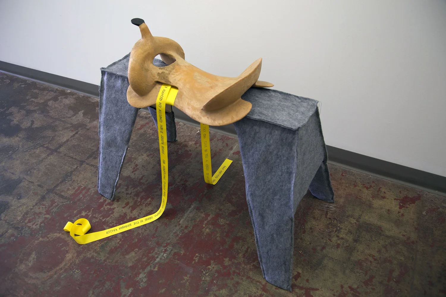 Shirley Tse Quantum Shirley Series: Mongolian Chapter: Joseph Beuys 2014 Wood, felt, fiberglass, fabric, ink, photo 32 x 39 x 35 Inches Courtesy of Artist and Shoshana Wayne Gallery
