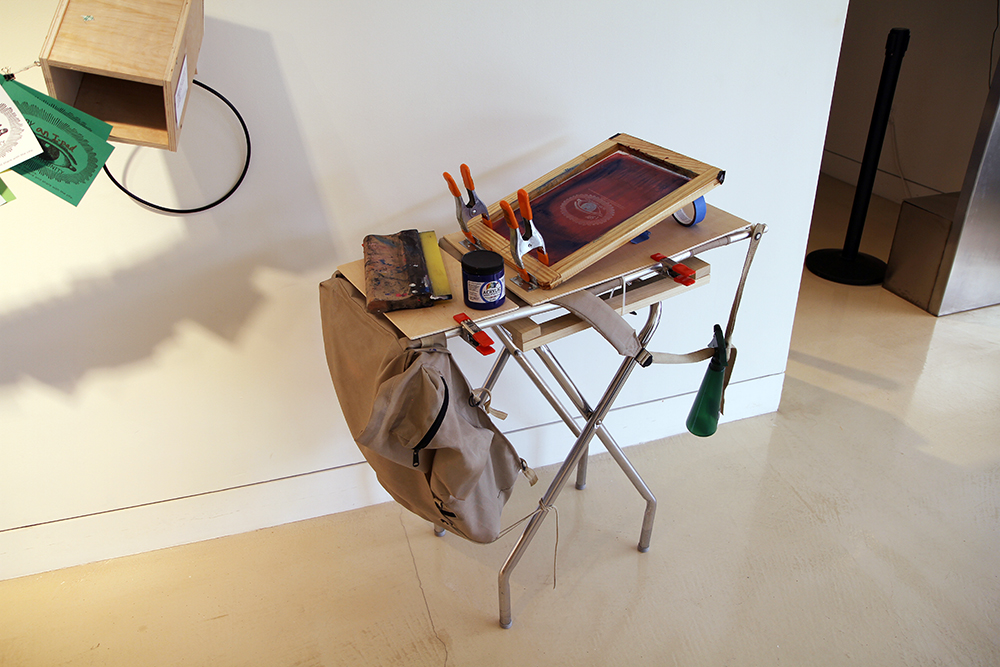 The Mobile Arts Platform (MAP): Peter Foucault and Chris Treggiari Interactive online map created by Nico Crisafulli aand Bryan Kahler MAP Mobile Printmaking Backpack 2014 Mixed media interactive installation Dimensions variable Courtesy of the Artists